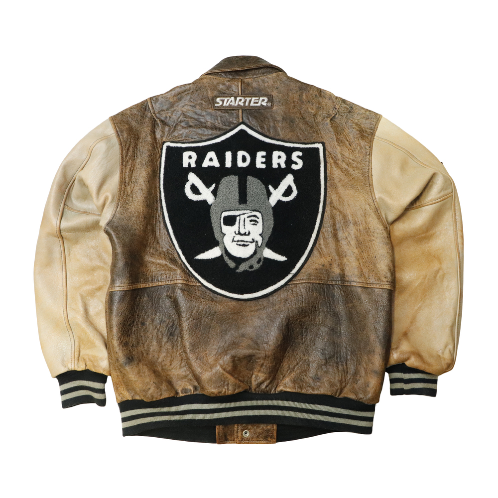 Vintage Raiders Starter leather varsity jacket Size L
